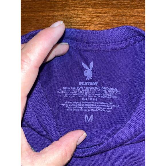 Playboy T-Shirt Men Medium Graphic Print Logo Purple - Picture 3 of 5
